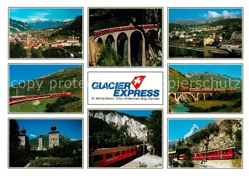 AK / Ansichtskarte 73901238 Eisenbahn_Railway_Chemin_de_Fer Glacier Express St. Moritz Davos Chur Brig 