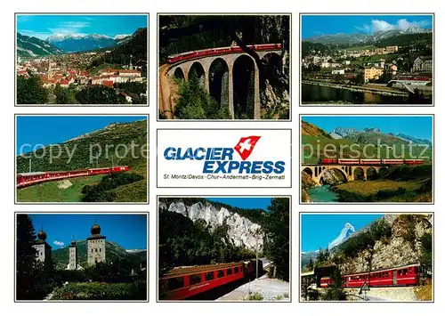 AK / Ansichtskarte  Eisenbahn_Railway_Chemin_de_Fer Glacier Express St. Moritz Davos Chur Brig 