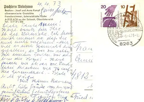 AK / Ansichtskarte  Ach_Salzach_Vorarlberg_AT Pachlers Weinhaus 