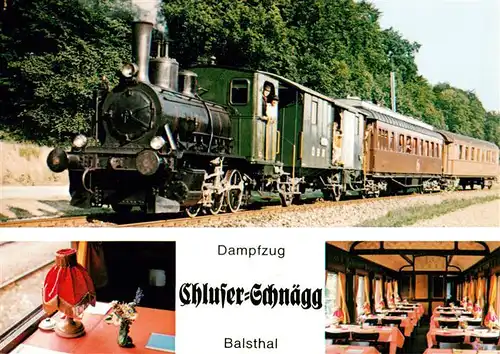 AK / Ansichtskarte  Balsthal_SO Dampfzug Chluser Schnaegg Oensingen-Balsthal-Bahn Historischer Speisewagen Simplon-Orient-Express 