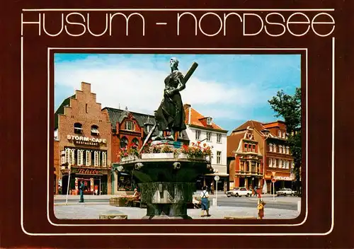 AK / Ansichtskarte 73901423 Husum__Nordfriesland Marktplatz Brunnen Altstadt 