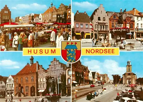 AK / Ansichtskarte  Husum__Nordfriesland Marktplatz Brunnen Zentrum Kirche 