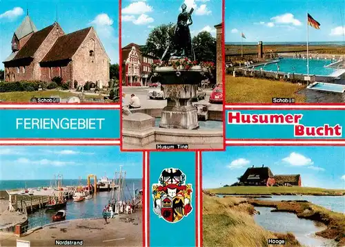 AK / Ansichtskarte  Husum__Nordfriesland Feriengebiet Husumer Bucht Schobuell Husum Tine Nordstrand Hooge 