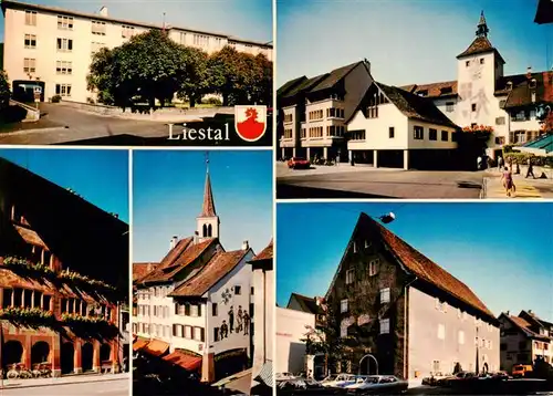 AK / Ansichtskarte  Liestal_BL Orts und Teilansichten Rathaus Kirche Schule Obertor 