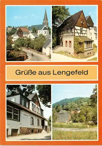AK / Ansichtskarte 73901568 Lengefeld_Erzgebirge Kirche Fachwerkhaus Forsthaus Panorama Lengefeld Erzgebirge