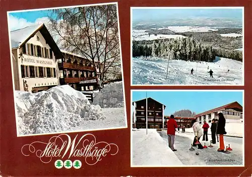 AK / Ansichtskarte 73901600 Bischofsmais Hotel Wastlsaege Panorama Eisstockschiessen Bischofsmais