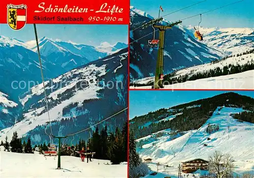 AK / Ansichtskarte  Sessellift_Chairlift_Telesiege Schoenleiten Lifte Saalbach  