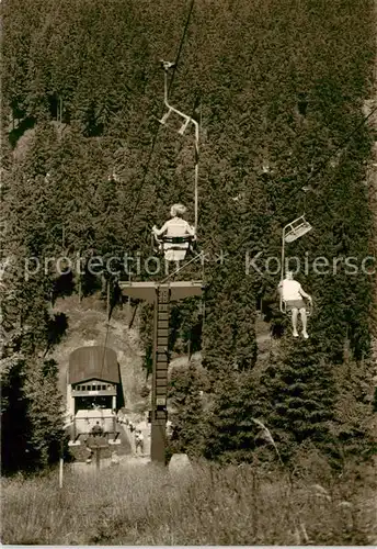 AK / Ansichtskarte  Sessellift_Chairlift_Telesiege Oberhof in Thuer. Rennsteig  