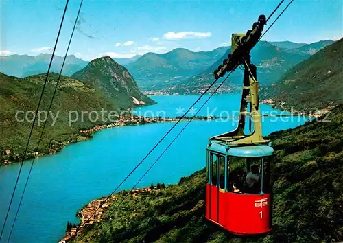 AK / Ansichtskarte  Seilbahn_Cable-Car_Telepherique Luganersee Brusino-Serpiano 