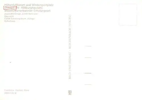 AK / Ansichtskarte  Schnett_Masserberg_Thueringer_Wald Jugendherberge Ernst Heilmann uebersicht FDGB Erholungsheim Kaluga Kulturhaus 