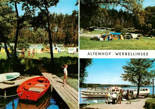 AK / Ansichtskarte  Altenhof_Werbellinsee Campingplatz Bootssteg Faehre Altenhof Werbellinsee