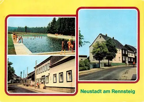 AK / Ansichtskarte 73901822 Neustadt_Rennsteig Schwimmbad FDGB Erholungsheim Am Kammerweg Bahnhofstrasse Neustadt_Rennsteig