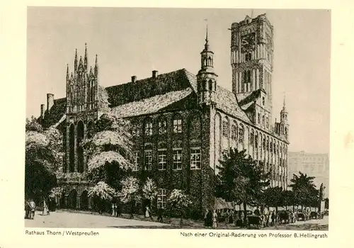 AK / Ansichtskarte  Thorn__Westpreussen_Torun_PL Rathaus Original Radierung 