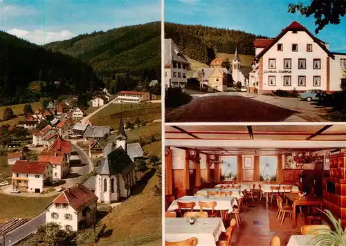 AK / Ansichtskarte  Hammereisenbach-Bregenbach Ortsansicht mit Kirche Gasthaus Pension Waldblick Hammereisenbach-Bregenbach