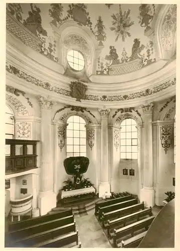 AK / Ansichtskarte  Holzkirchen_Unterfranken Ehemalige Klosterkirche Blick von der Empore Rokoko-Stukkaturen Serie Alte Kunst in Franken Holzkirchen Unterfranken