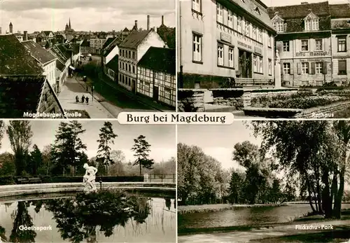 AK / Ansichtskarte 73901933 Magdeburg Magdeburger Strasse Rathaus Goethepark Flickschu-Park Magdeburg
