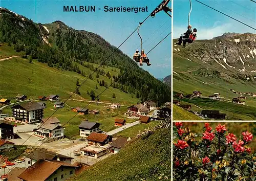 AK / Ansichtskarte  Malbun_Triesenberg_Liechtenstein Panorama Hotels Sareisergrat Sessellift Alpenflora 