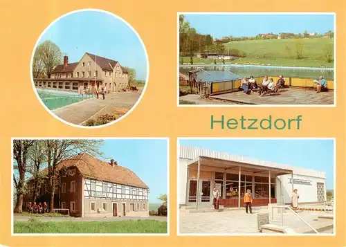 AK / Ansichtskarte  Hetzdorf_Floeha Kulturzentrum Sumpfmuehle Freibad HOG Waldblick Konsum Einkaufszentrum Hetzdorf Floeha