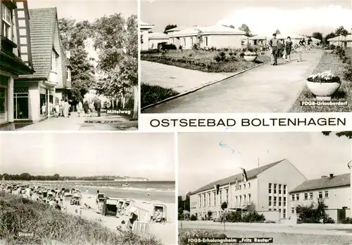 AK / Ansichtskarte 73902054 Boltenhagen_Ostseebad Mittelweg FDGB Urlauberdorf Strand FDGB Erholungsheim Fritz Reuter Boltenhagen_Ostseebad