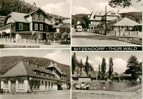 AK / Ansichtskarte 73902068 Sitzendorf__Thueringen FDGB-Erholungsheim Max Kirchner HO-Hotel Zur Linde Bahnhof Freibad 