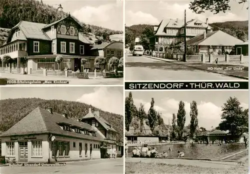 AK / Ansichtskarte  Sitzendorf__Thueringen FDGB-Erholungsheim Max Kirchner HO-Hotel Zur Linde Bahnhof Freibad 