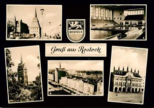 AK / Ansichtskarte  Rostock Steintor Schwimmhalle Kroepeliner Tor Langestrasse Rathaus 