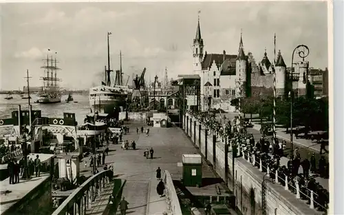 AK / Ansichtskarte  Antwerpen_Anvers Het Steen Vertrek van het Schoolship L'Avenir Antwerpen Anvers