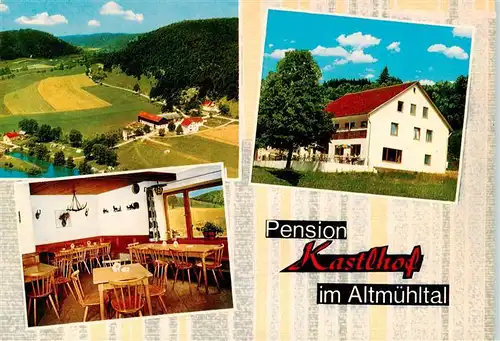 AK / Ansichtskarte  Essing Fliegeraufnahme Pension Kastlhof Gaststube Essing