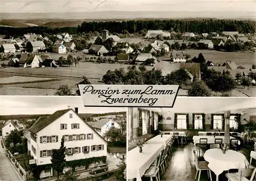 AK / Ansichtskarte  Zwerenberg_Calw Panorama Pension zum Lamm Gastraum Zwerenberg Calw