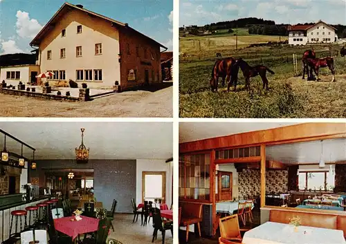 AK / Ansichtskarte  Linden_Geiersthal Gasthaus Pension Maurer Gastraeume Bar Pferdekoppel Linden_Geiersthal