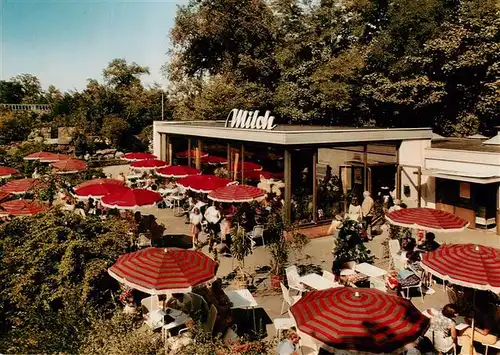 AK / Ansichtskarte  Karlsruhe_Baden Milchbar im Zoo mit Cafe Terrasse Karlsruhe_Baden