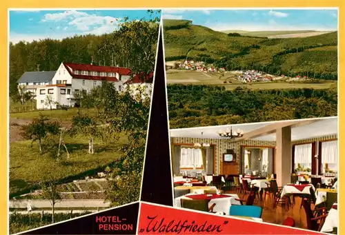 AK / Ansichtskarte  Schieder-Schwalenberg Hotel Pension Waldfrieden Gastraum Panorama Schieder-Schwalenberg