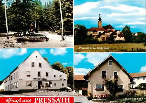 AK / Ansichtskarte  Pressath Kinderspielplatz Gasthof Pony Hof Ortsansicht Pension Neumann Pressath