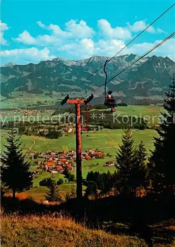 AK / Ansichtskarte 73902273 Sessellift_Chairlift_Telesiege Bolsterlang Allg. Hoernerbahn Nebelhorn 
