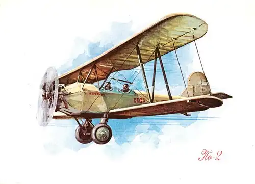 AK / Ansichtskarte  Flugzeuge_Zivil Po 2 Aireroflot 1928 ssSR Litho 