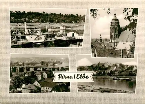 AK / Ansichtskarte  Pirna_Elbe Dampfer Kirche Panorama Elbepartie 