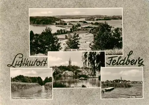 AK / Ansichtskarte 73902351 Feldberg_Mecklenburg Blick vom Huettenberg Seerosen Kanal Hausseepartien Feldberg_Mecklenburg