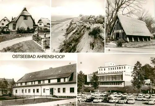 AK / Ansichtskarte 73902358 Ahrenshoop_Ostseebad Teilansicht Steilkueste Kirche Ferienheim Haus am Meer Reisebuero der DDR Ahrenshoop_Ostseebad