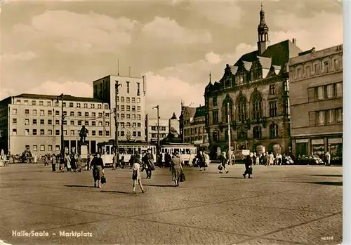 AK / Ansichtskarte  Halle__Saale Marktplatz Strassenbahn 