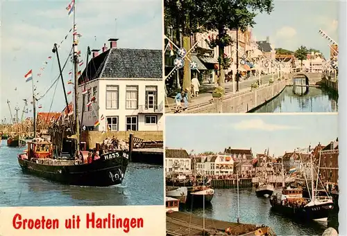 AK / Ansichtskarte  Harlingen_Friesland_NL Segelschiff Hafen Strandstrasse 