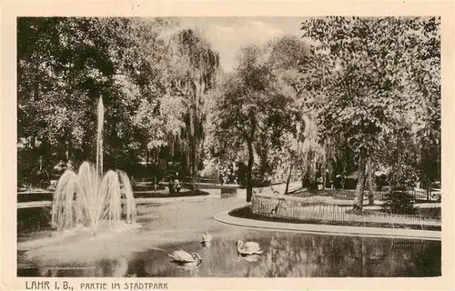 AK / Ansichtskarte  Lahr_Baden Partie im Stadtpark Lahr_Baden