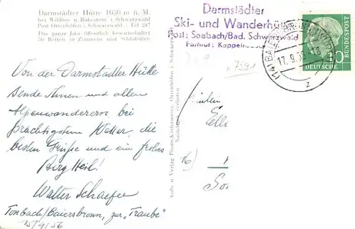 AK / Ansichtskarte 73902463 Seebach_Ottenhoefen_Schwarzwald Darmstaedter Huette Seebach_Ottenhoefen