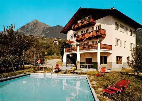AK / Ansichtskarte 73902547 Dorf-Tirol_Suedtirol_IT Pension Schweigkoefler Pool 