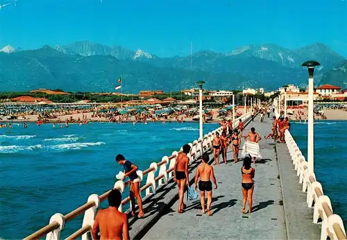 AK / Ansichtskarte  Forte_dei_Marmi_Lucca_Toscana_IT Pontile e Alpi Apuane 