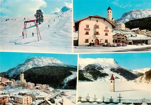 AK / Ansichtskarte 73902560 Graun_Vinschgau_Curon_Venosta_IT Gasthof Zur Traube Post Skilift Panorama Versunkener Kirchturm 