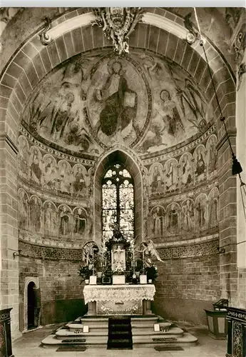 AK / Ansichtskarte 73902590 Niederzell_Reichenau Kirche St Peter und Paul Ostapsis mit Bild der Reichenauer Malerschule um 1100 Niederzell Reichenau