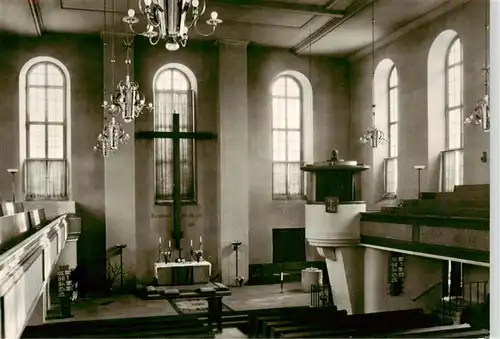 AK / Ansichtskarte  Seifhennersdorf Kreuzkirche Inneres mit Altar Kanzel und Taufstein Seifhennersdorf