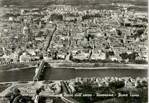 AK / Ansichtskarte 73902687 Pavia_Lombardia_IT Panorama Fiume Ticino veduta aerea 