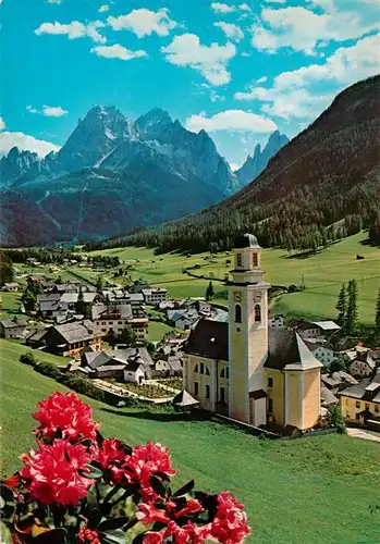 AK / Ansichtskarte  Sesto__Sexten_Pustertal_Suedtirol_IT Ortsansicht mit Kirche Panorama Pustertal Dolomiten 