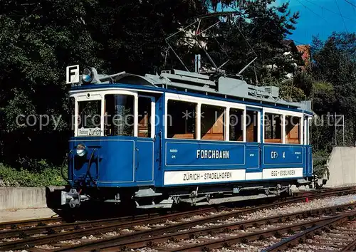 AK / Ansichtskarte  Strassenbahn_Tramway-- Forchbahn FB Triebwagen CFe 2/2 4 SWS/MFO 1912 